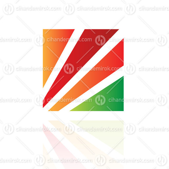 Orange Red and Green Striped Square Logo Icon