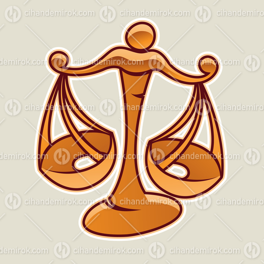 Orange Scales and Libra Icon Vector Illustration