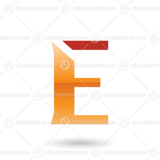 Orange Sliced Letter E Vector Illustration