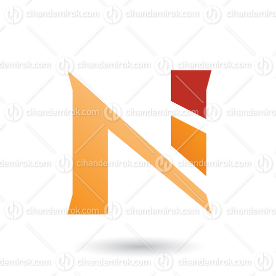 Orange Sliced Letter N Vector Illustration
