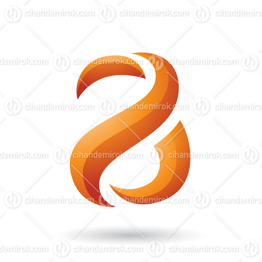 Orange Snake Shaped Letter A Vector Illustration