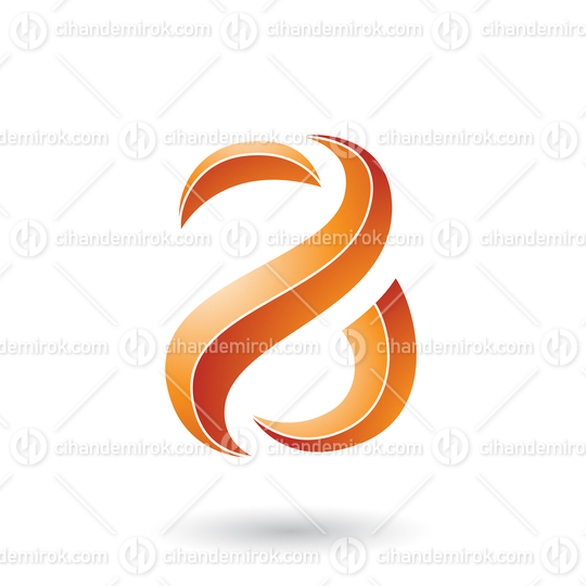 Orange Striped Snake Shaped Letter A Vector Illustration