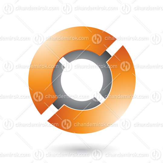 Orange Thick Futuristic Round Disk Vector Illustration