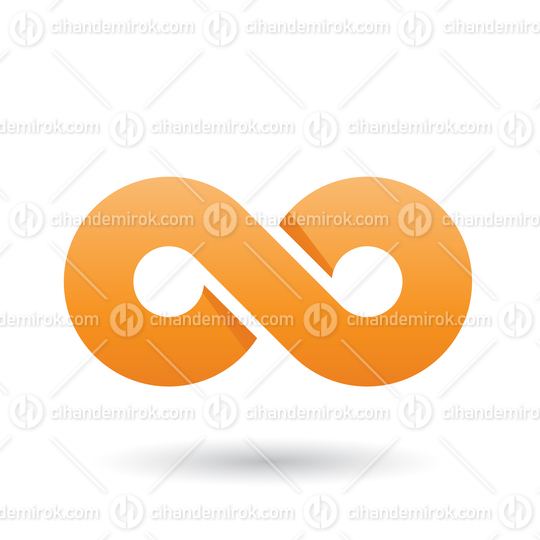 Orange Thick Infinity Symbol Vector Illustration
