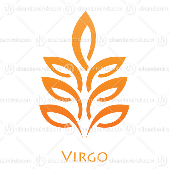 Orange Virgo Zodiac Star Sign with Simplistic Lines