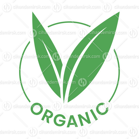Organic Round Icon with Green Leaves - Icon 3