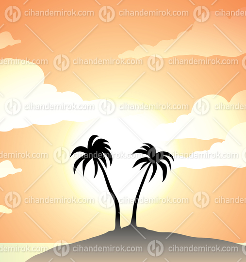 Palm Trees on a Remote Tropical Island