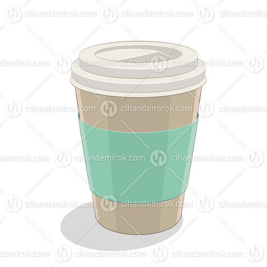 Paper Coffee Cup Icon on a White Background Vector Illustration