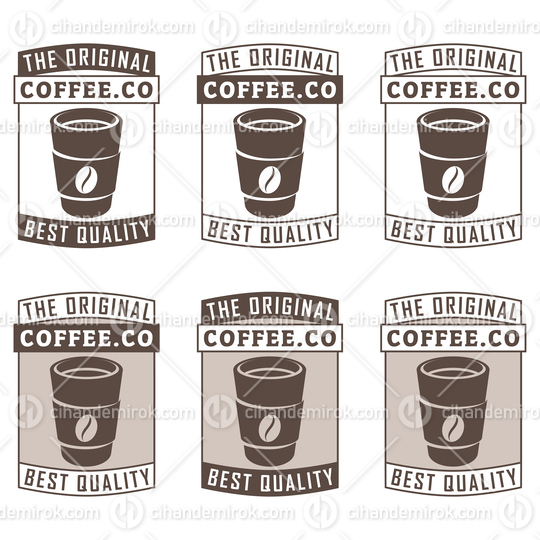 Paper Coffee Cup Icon with Text