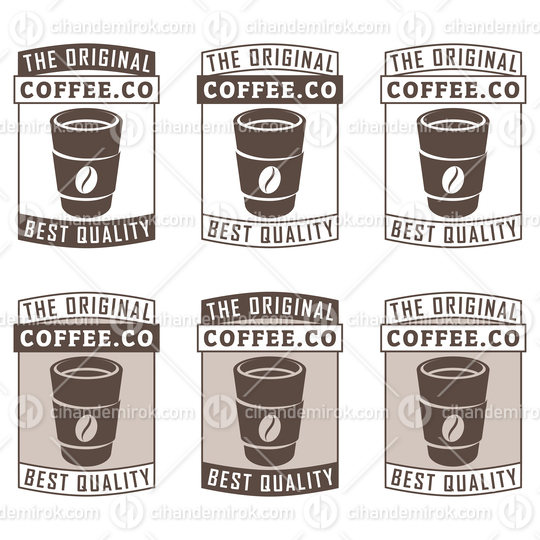Paper Coffee Cup Icon with Text