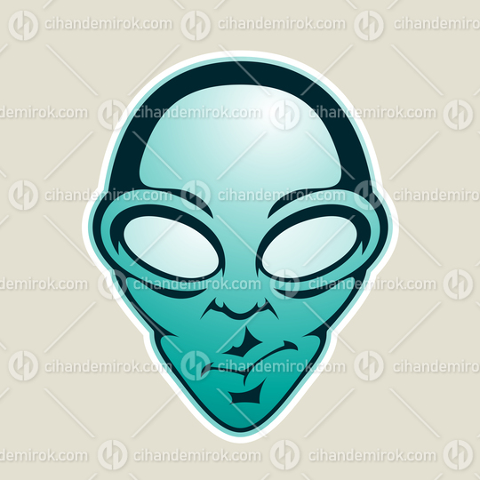 Persian Green Alien Head Cartoon Icon Vector Illustration