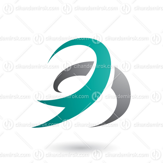 Persian Green and Black Abstract Wind and Twister Shape Vector Illustration