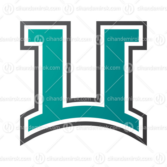 Persian Green and Black Arch Shaped Letter U Icon