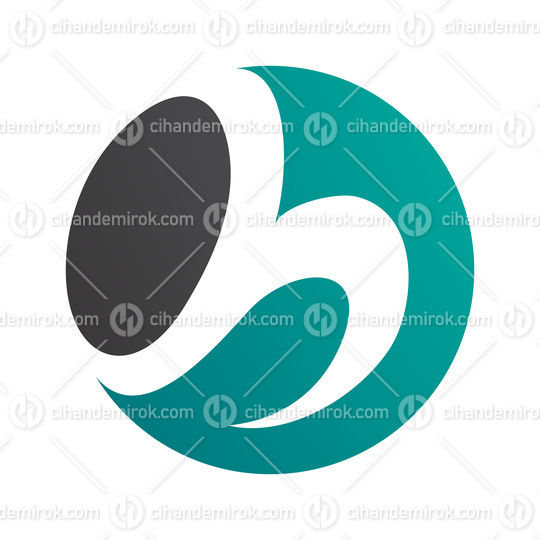 Persian Green and Black Circle Shaped Letter H Icon
