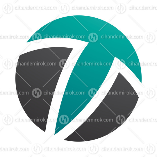 Persian Green and Black Circle Shaped Letter T Icon