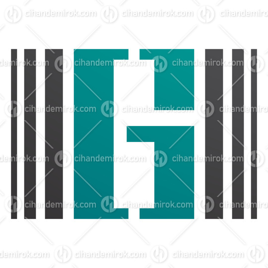 Persian Green and Black Letter G Icon with Vertical Stripes