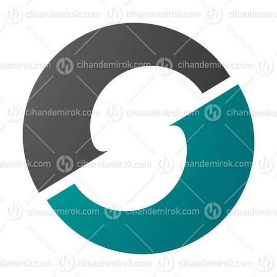 Persian Green and Black Letter O Icon with an S Shape in the Mid