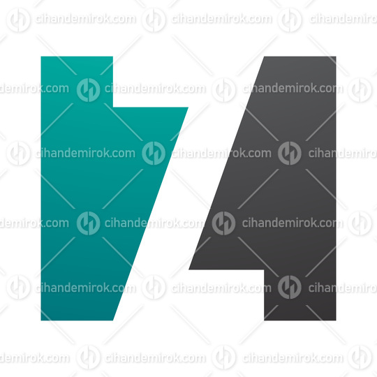 Persian Green and Black Rectangle Shaped Letter Z Icon
