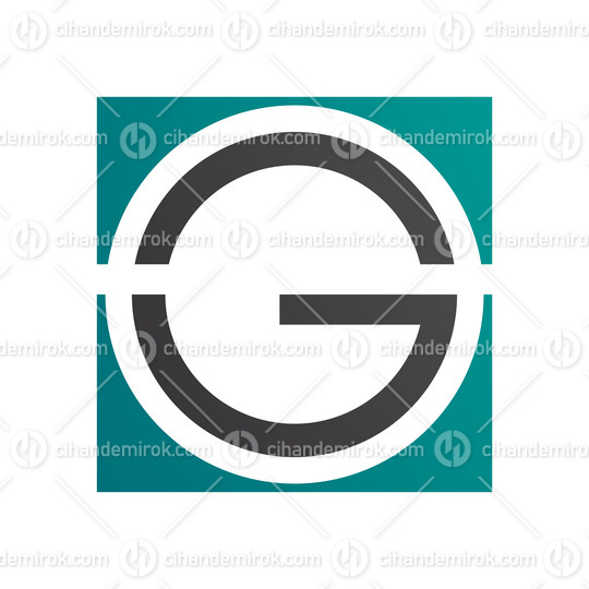 Persian Green and Black Round and Square Letter G Icon
