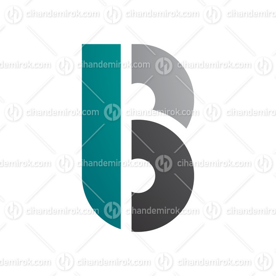 Persian Green and Black Round Disk Shaped Letter B Icon