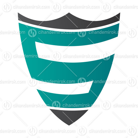 Persian Green and Black Shield Shaped Letter S Icon