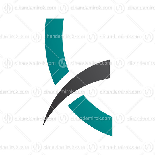 Persian Green and Black Spiky Lowercase Letter K Icon