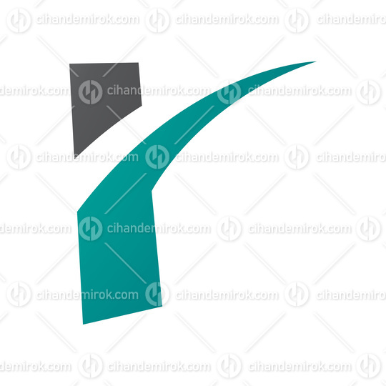 Persian Green and Black Spiky Shaped Letter R Icon