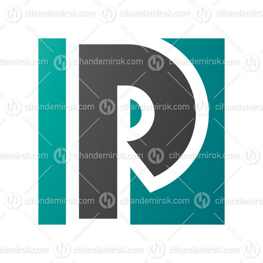 Persian Green and Black Square Letter P Icon