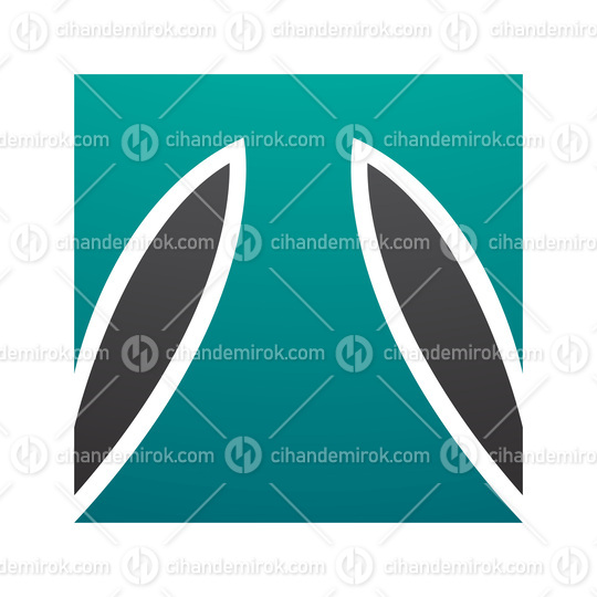 Persian Green and Black Square Shaped Letter T Icon