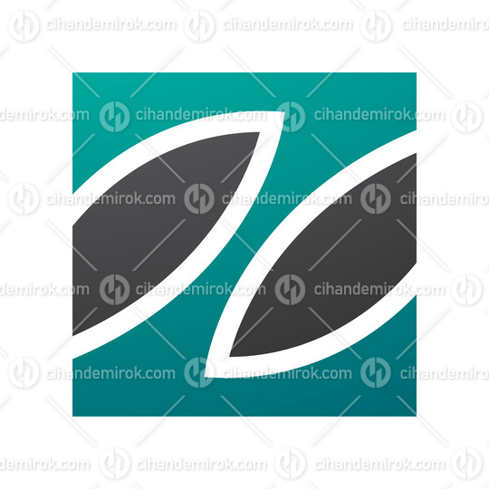 Persian Green and Black Square Shaped Letter Z Icon