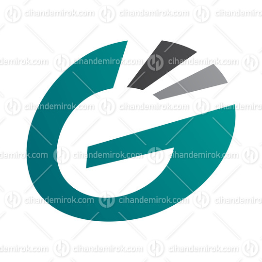 Persian Green and Black Striped Oval Letter G Icon