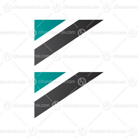 Persian Green and Black Triangular Flag Shaped Letter B Icon