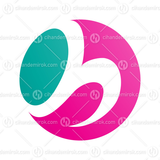 Persian Green and Magenta Circle Shaped Letter H Icon
