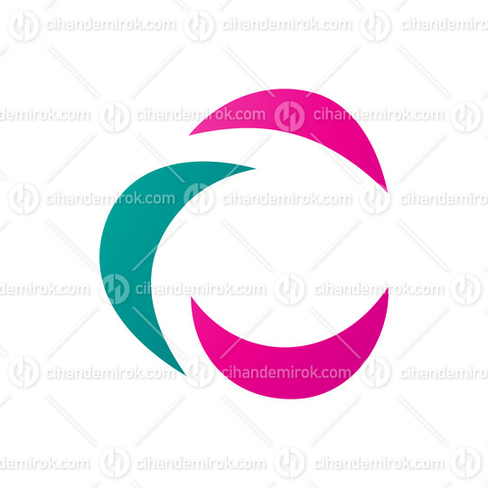 Persian Green and Magenta Crescent Shaped Letter C Icon