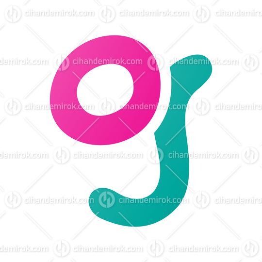 Persian Green and Magenta Letter G Icon with Soft Round Lines