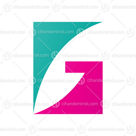 Persian Green and Magenta Rectangular Letter G Icon