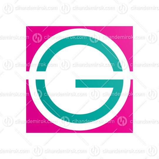 Persian Green and Magenta Round and Square Letter G Icon