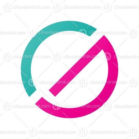 Persian Green and Magenta Thin Round Letter G Icon