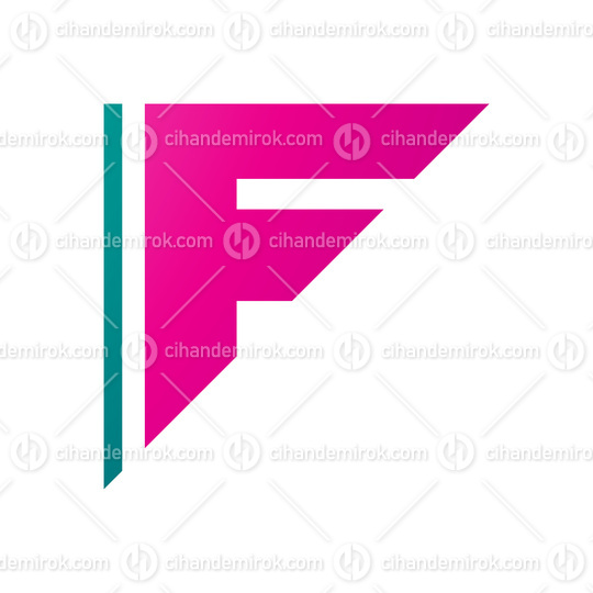 Persian Green and Magenta Triangular Letter F Icon