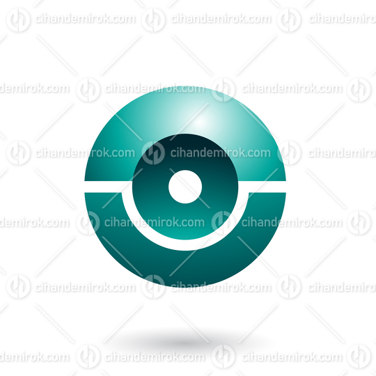 Persian Green Futuristic Shiny Sphere Vector Illustration