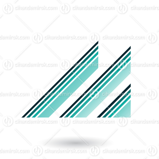 Persian Green Letter M with Diagonal Retro Stripes