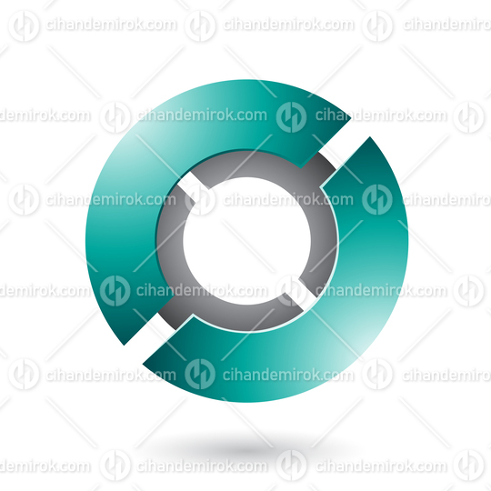 Persian Green Thick Futuristic Round Disk Vector Illustration