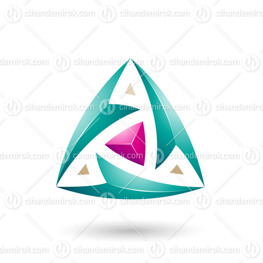 Persian Green Triangle with Arrows Vector Illustration