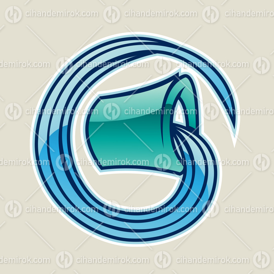 Persian Green Water Bucket Vector Illustration