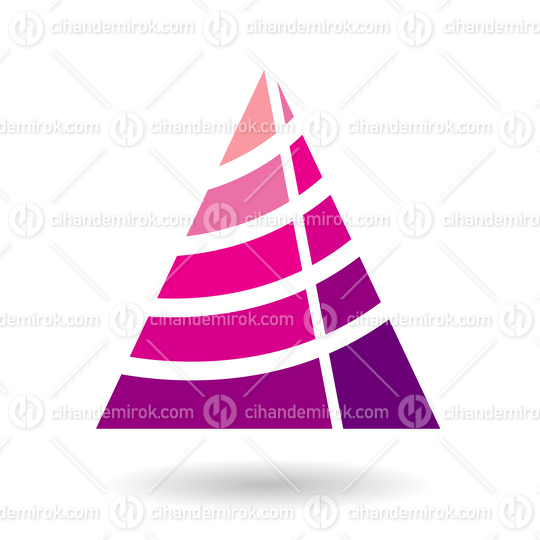 Pink and Magenta Abstract Striped Metronome Shaped Letter A