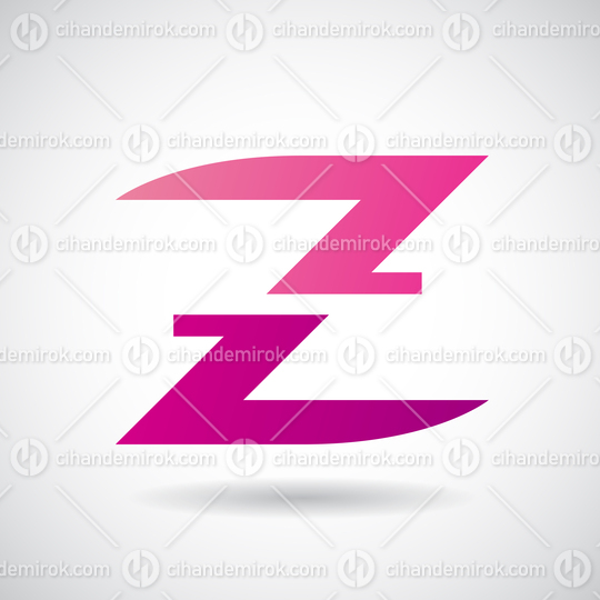 Pink and Magenta Split Letter Z with a Shadow