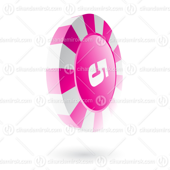 Pink and White Roulette Chip Icon