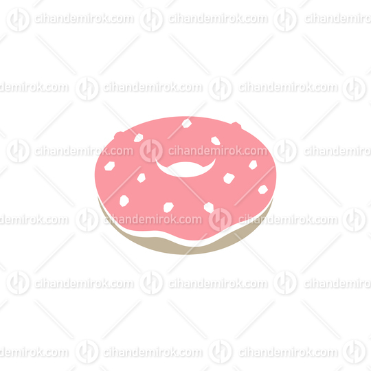 Pink Doughnut Icon isolated on a White Background