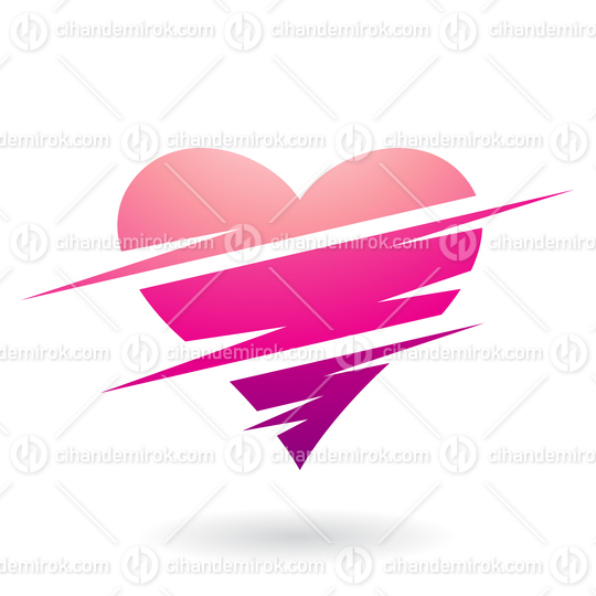 Pink Heart Icon with Swooshed Lines