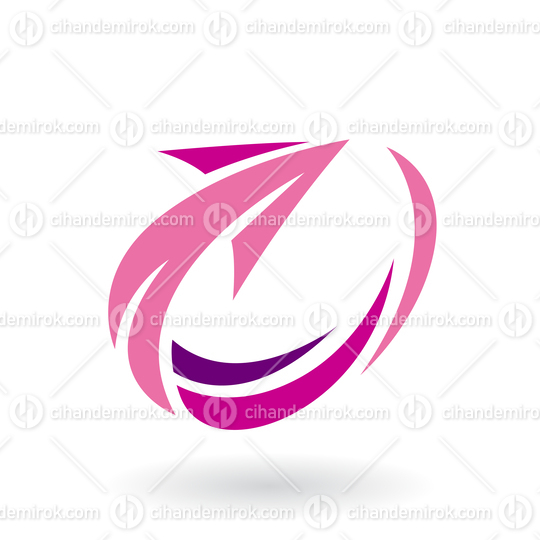 Pink Striped Swooshing Arrow Icon
